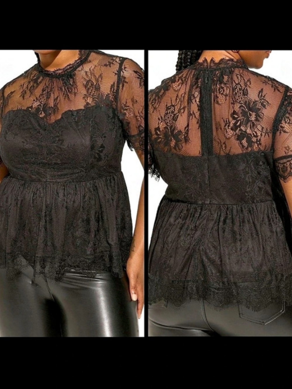 Plus Size Torrid Lace Peplum Top NWT
